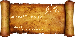 Jurkó Ibolya névjegykártya